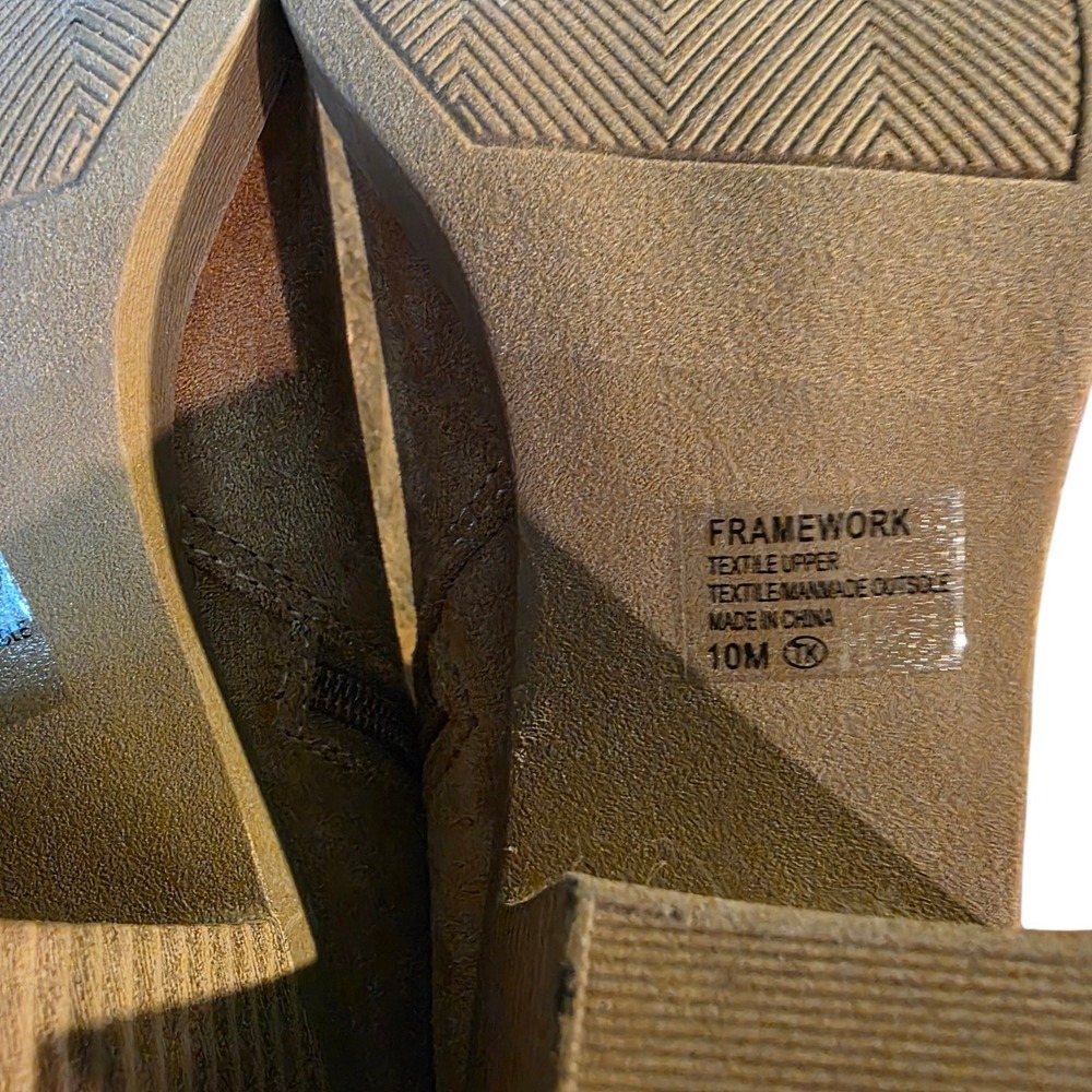 Pop Framework Womens Taupe Faux Suede Western Cowboy Boots Square Toe Size 10M - Picture 6 of 11